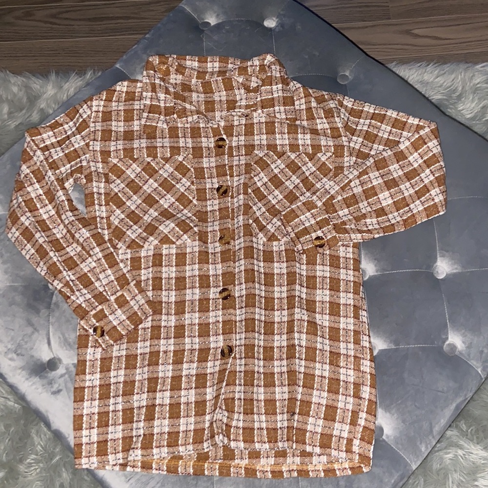 Brown button up